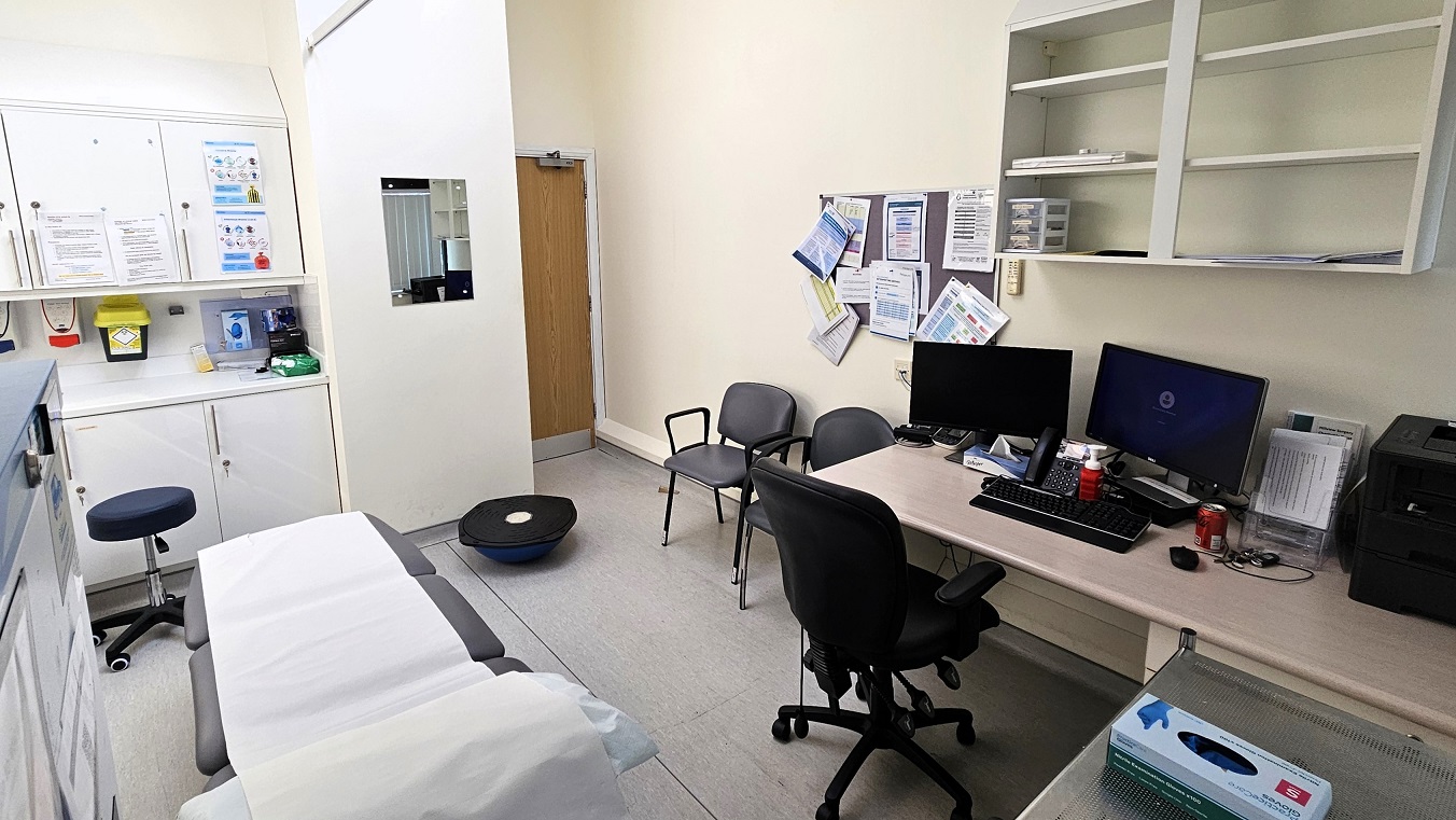 Treatment room at Trinity Physiotherapy Central Woking